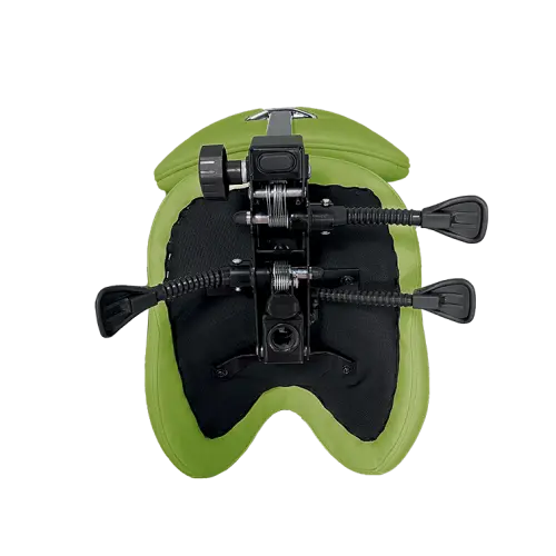 SADDLE 21, pracovní židle sedlová, ekokůže pistáciová